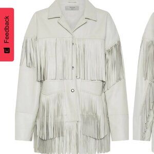 One Teaspoon - White Chaos Walking Fringed Leather Jacket